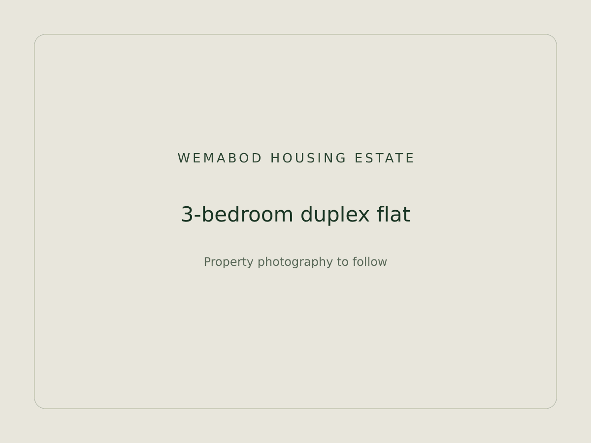 3-bedroom duplex flat, Wemabod Housing Estate