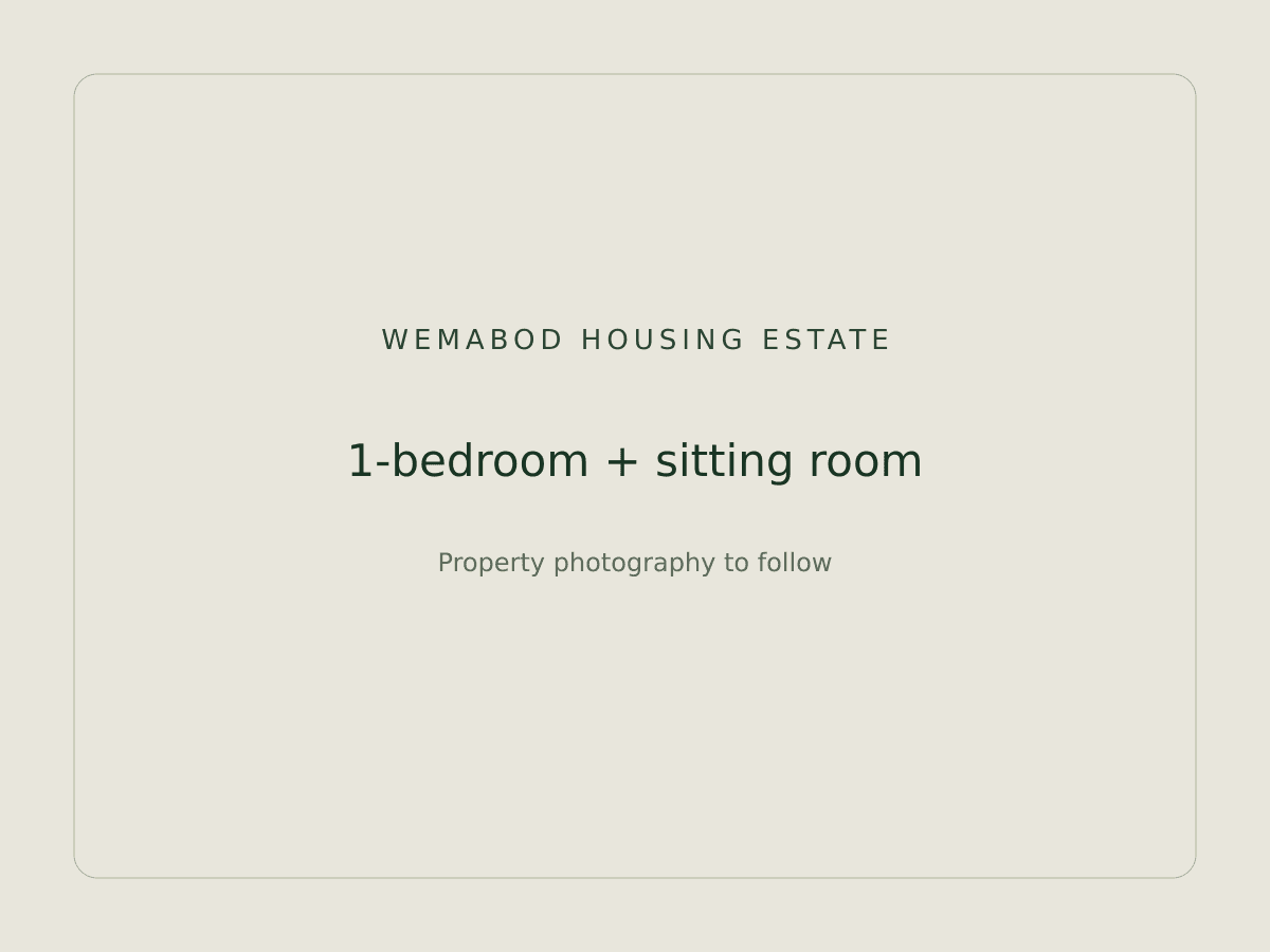 1-bedroom + sitting room, Wemabod Housing Estate