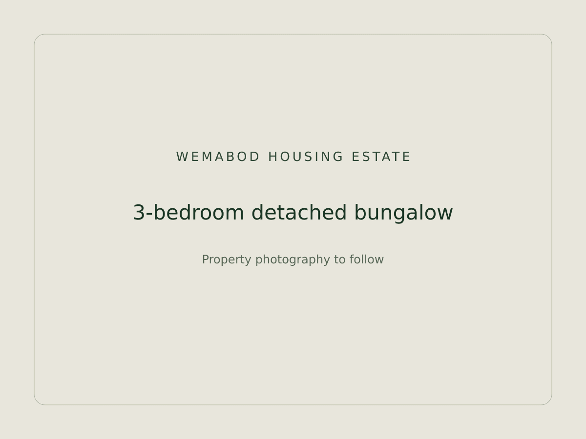 3-bedroom detached bungalow, Wemabod Housing Estate