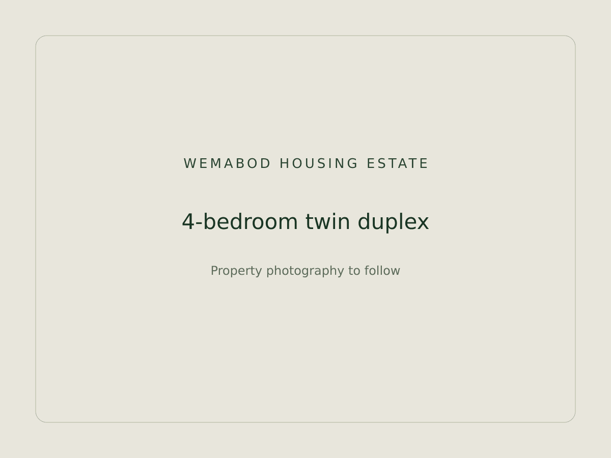 4-bedroom twin duplex, Wemabod Housing Estate
